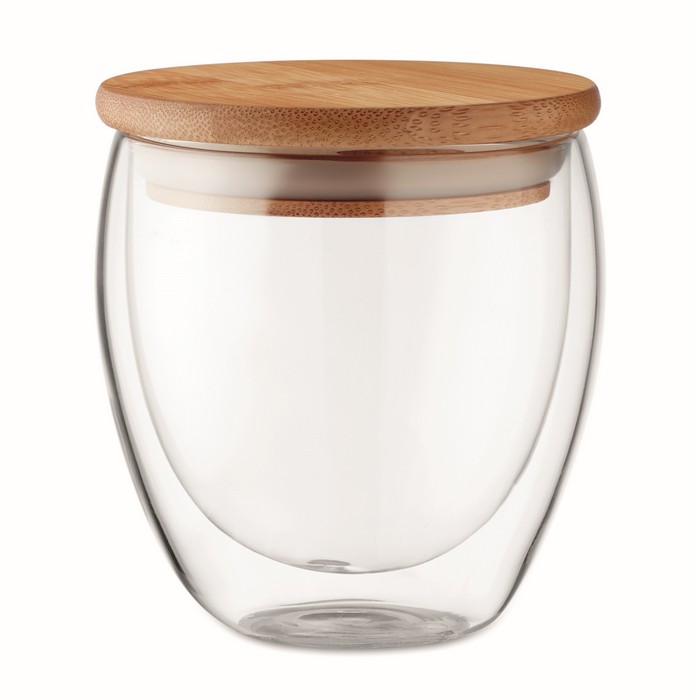 Tirana Small duplafalú üveg pohár, 250 ml, átlátszó
