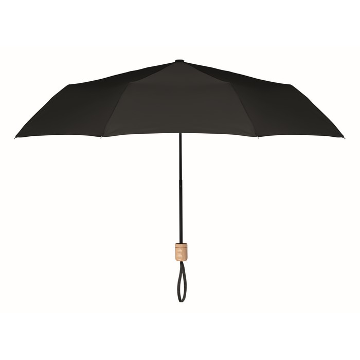Tralee összecsukható reklám esernyő, fekete