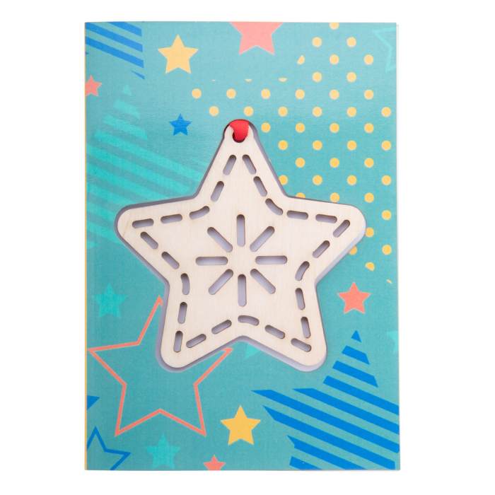TreeCard karácsonyi üdvözlőlap, csillag, natúr