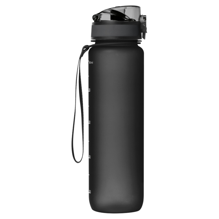 Reklámajándék: Tritánból készült sport reklám ivópalack, 1000 ml, fekete
