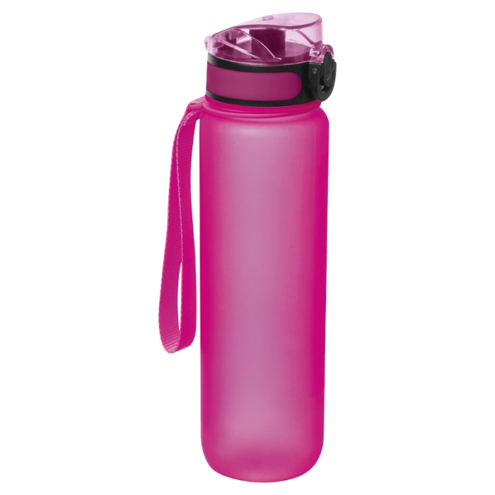 Reklámajándék: Tritánból készült sport reklám ivópalack, 1000 ml, rózsaszín