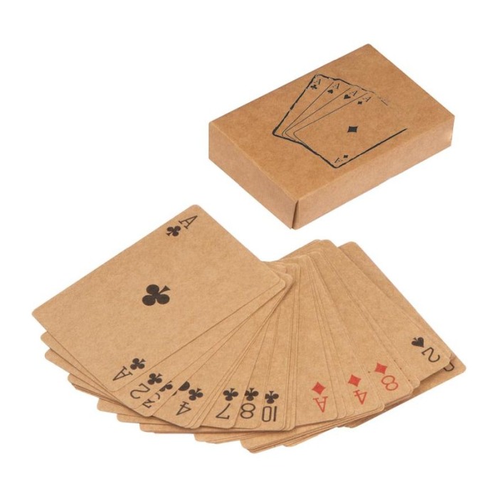 Reklámajándék: Újrahasznosított papírból készült kártyajáték, bézs