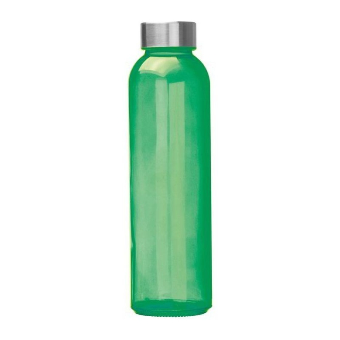 Reklámajándék: Üveg reklám ivópalack, 500 ml, zöld