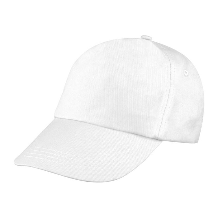 Reklámajándék: Vászon reklám baseball sapka, 5 panel, fehér