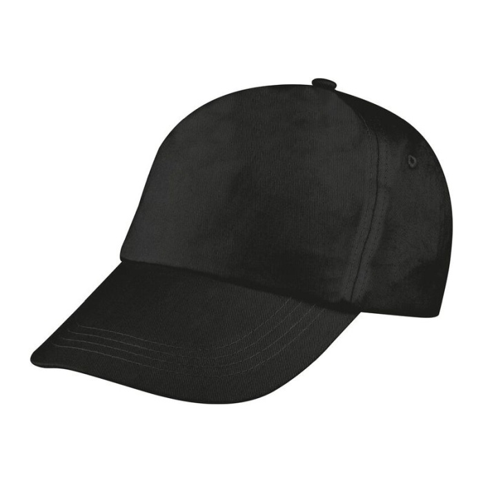 Reklámajándék: Vászon reklám baseball sapka, 5 panel, fekete