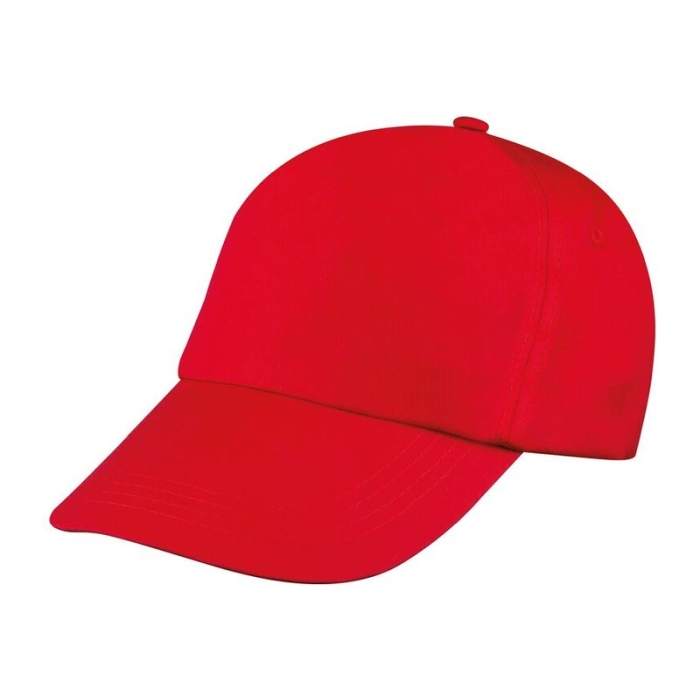 Reklámajándék: Vászon reklám baseball sapka, 5 panel, piros