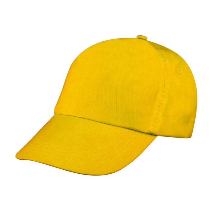 Reklámajándék: Vászon reklám baseball sapka, 5 panel, sárga