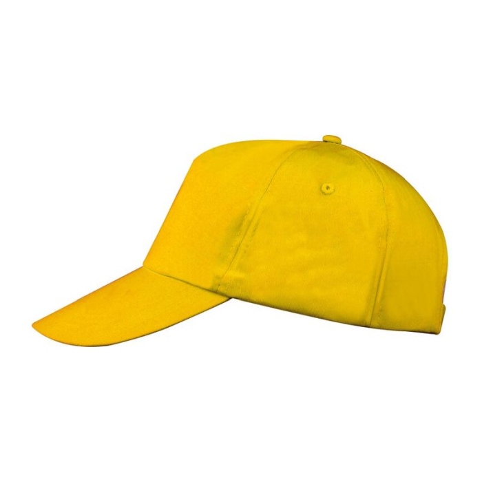 Reklámajándék: Vászon reklám baseball sapka, 5 panel, sárga