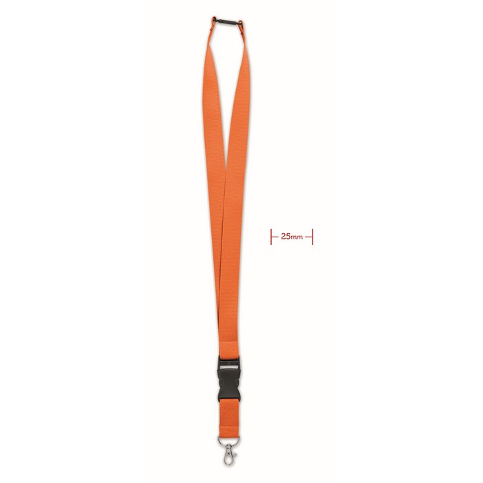Wide Lany nyakpánt fém kapoccsal 25 mm, narancssárga