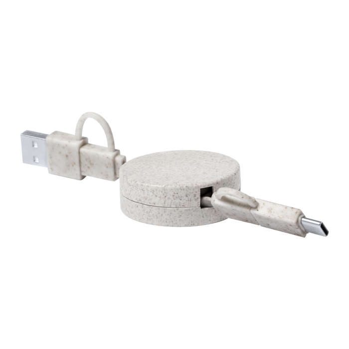 Yarely USB töltőkábel, bézs