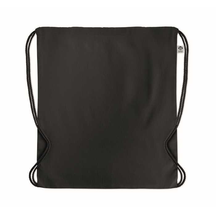 Yuki Colour biopamut húzózsinóros táska, fekete