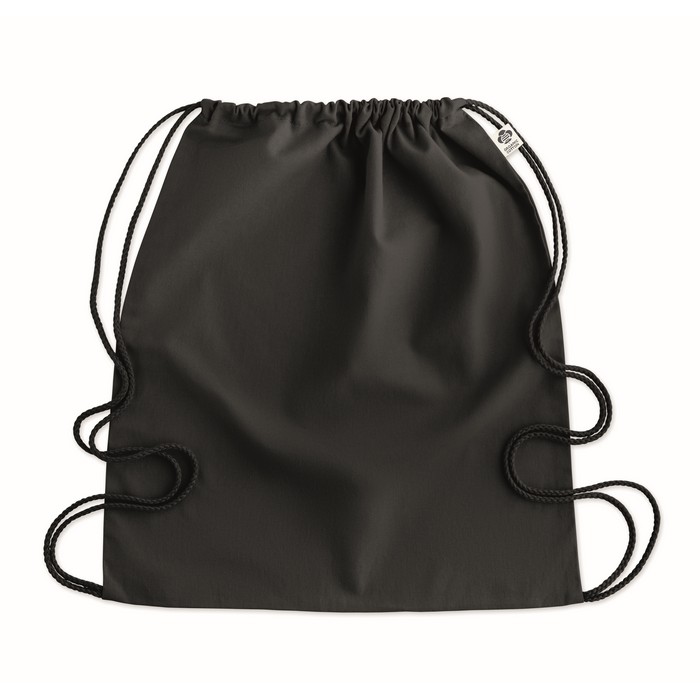 Yuki Colour biopamut húzózsinóros táska, fekete