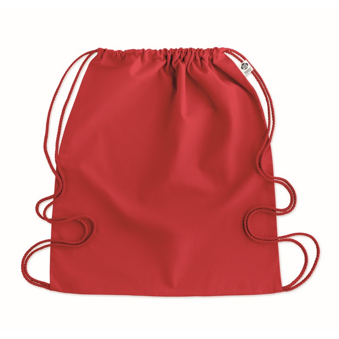 Yuki Colour biopamut húzózsinóros táska, piros