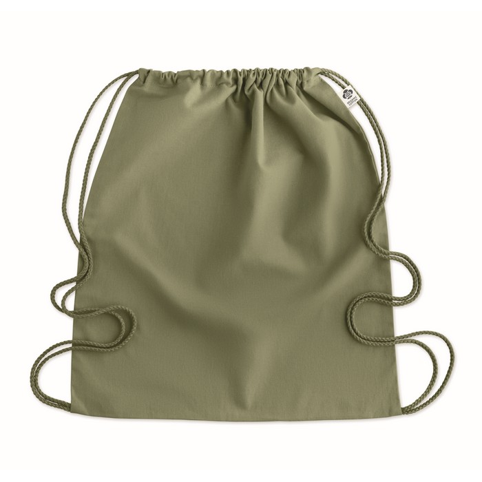 Yuki Colour biopamut húzózsinóros táska, zöld