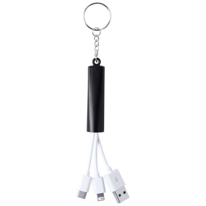 Zaref USB töltős kulcstartó, fekete