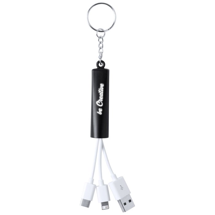 Zaref USB töltős kulcstartó, fekete