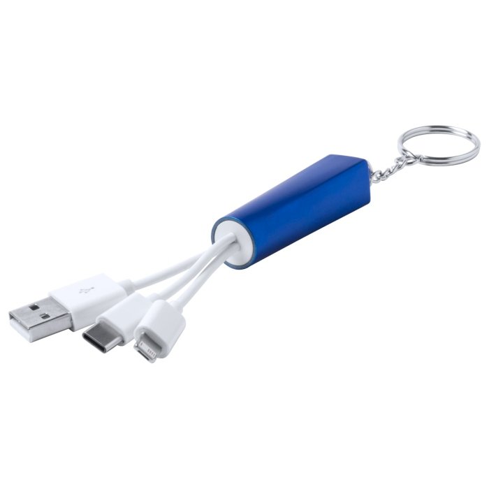 Zaref USB töltős kulcstartó, kék