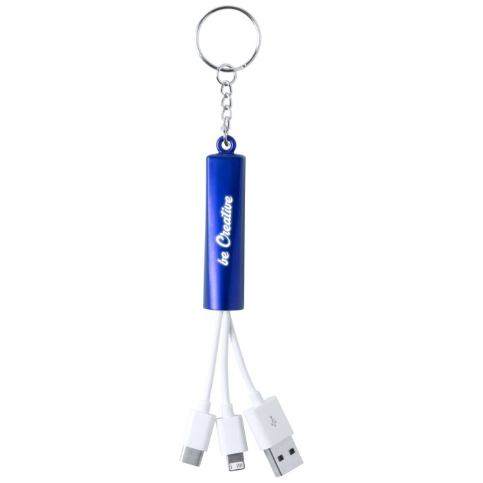 Zaref USB töltős kulcstartó, kék