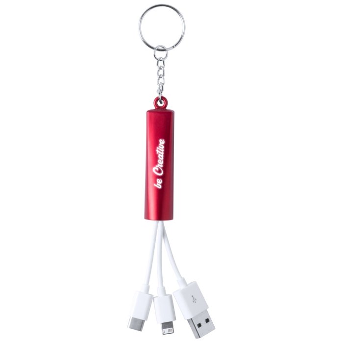 Zaref USB töltős kulcstartó, piros