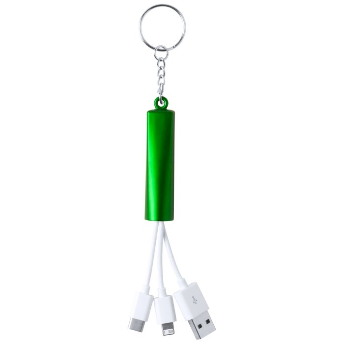 Zaref USB töltős kulcstartó, zöld