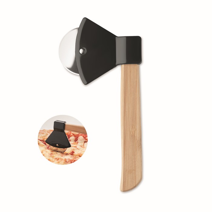 Zaza pizzavágó bambusz nyéllel, fekete