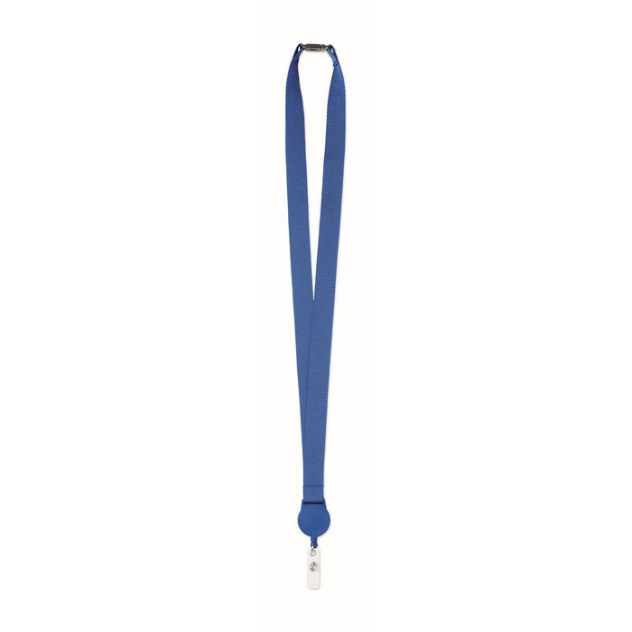 Zip Lanyard nyakpánt kihúzható tartóval, kék