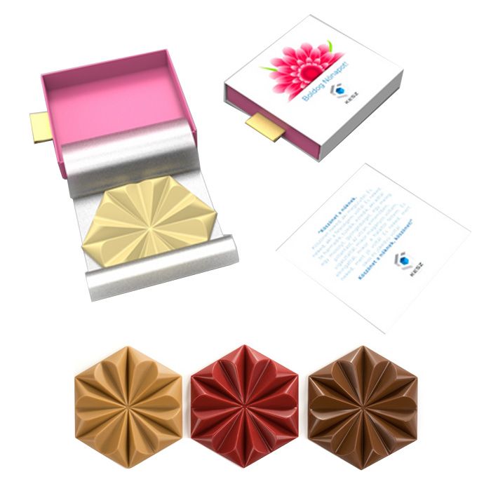 Reklámcsokoládé: 1 db Belga gyémánt csokoládé díszdobozban