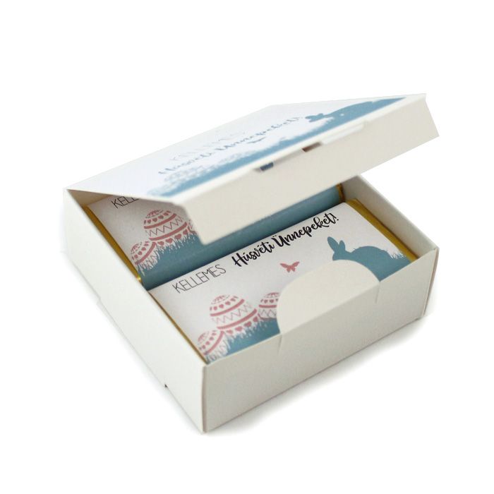 20gr reklámcsoki egyedileg logózott dobozban, húsvétra