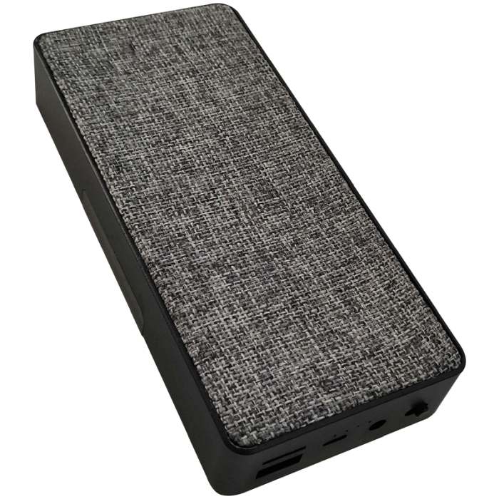 8000mAh powerbank hangszóróval, fekete
