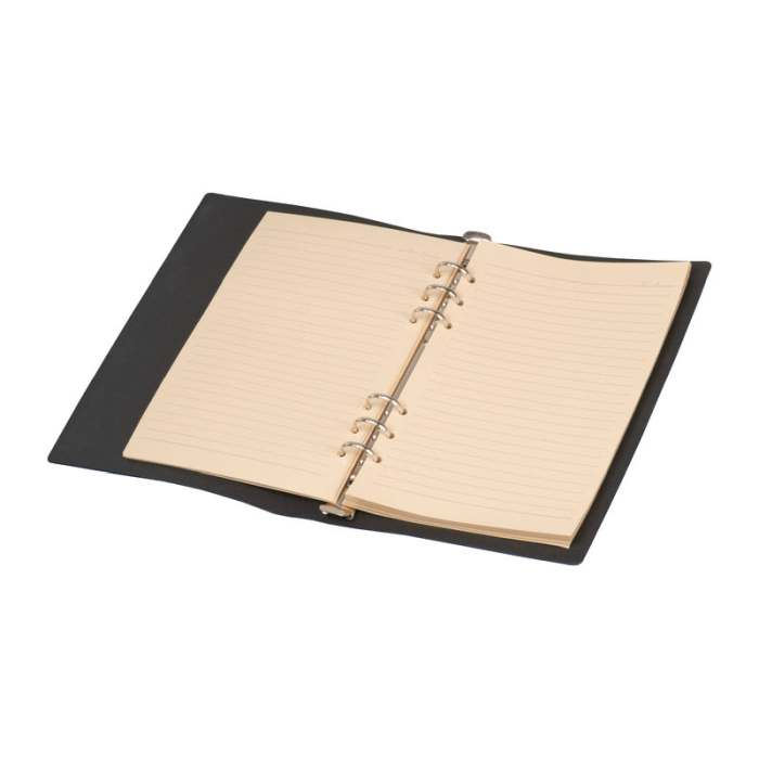 Reklámajándék | A5 gyűrűs egyedi jegyzetfüzet PU borítóval, szürke