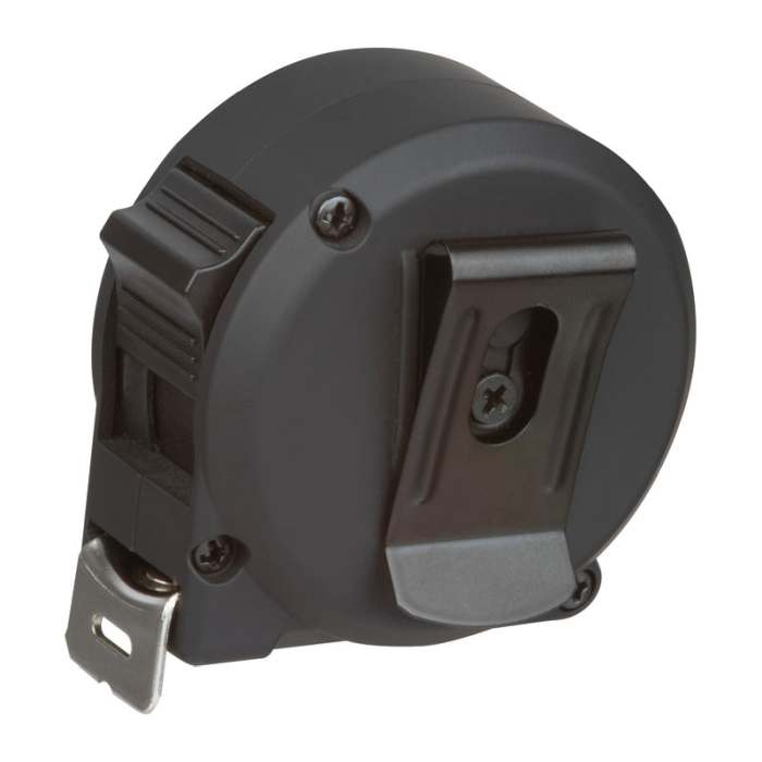 Reklámajándék | Acél mérőszalag műanyag tokban, 3 m, fekete