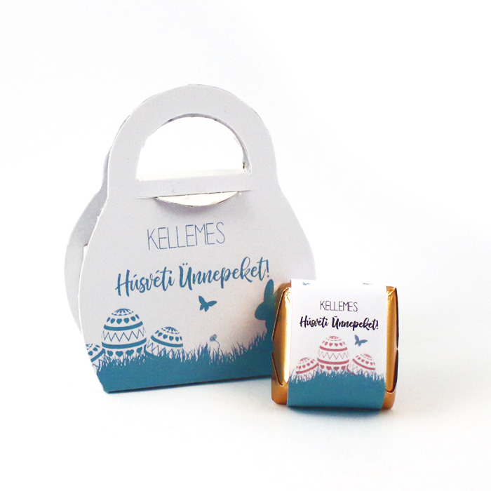 Alkoholos praliné emblémázható táska dobozban, húsvét | Adgift Reklámajándék Alkoholos praliné emblémázható táska dobozban, húsvét