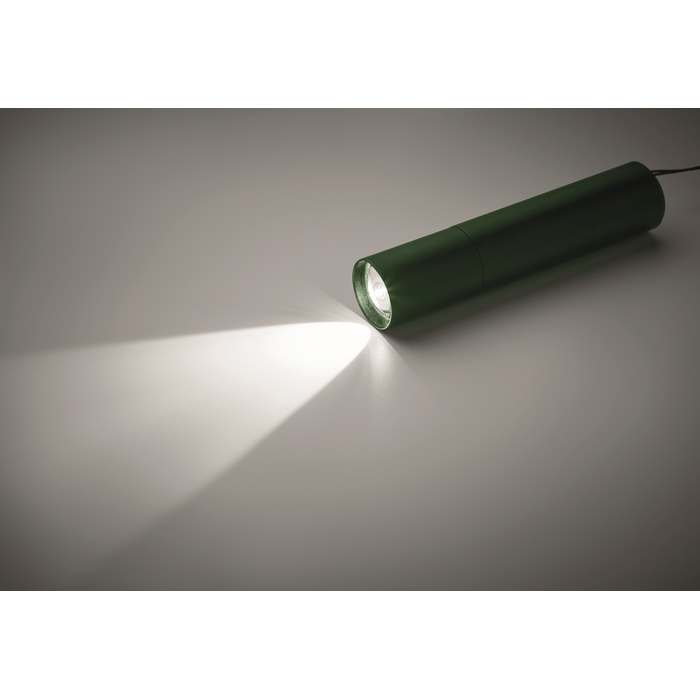 Aluminate Alumínium újratölth. zseblámpa, sötétzöld | Reklámajándék, reklámtárgy, céges ajándék, egyedi reklámajándék Reklámajándék | Aluminate Alumínium újratölth. zseblámpa, sötétzöld