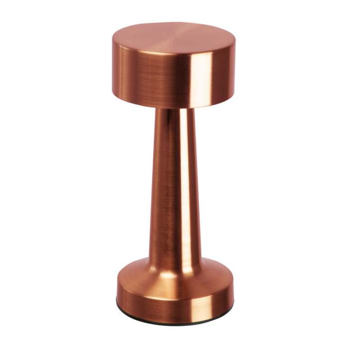 Reklámajándék | Asztali lámpa rozsdamentes acélból akkumulátorral, rózsaszín