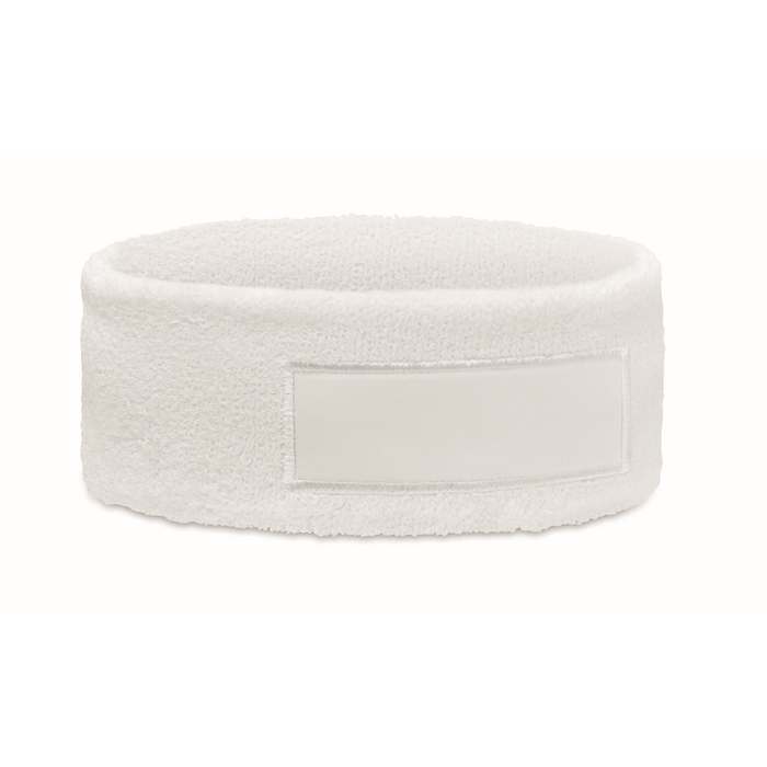 Reklámajándék | Atama Poliészter-pamut fejpánt, fehér