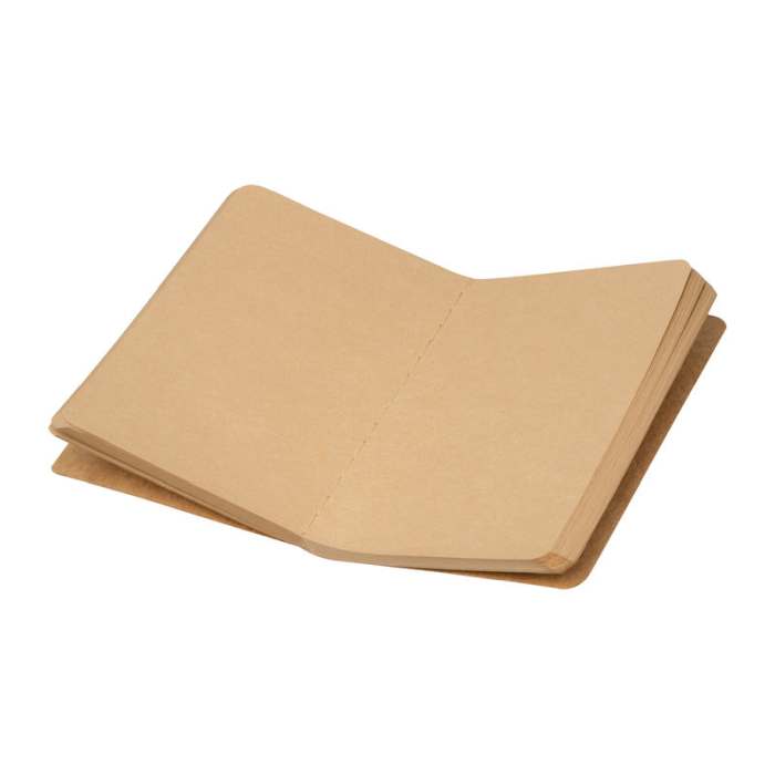 Reklámajándék | B7 egyedi jegyzetfüzet újrahasznosított papírból, bézs
