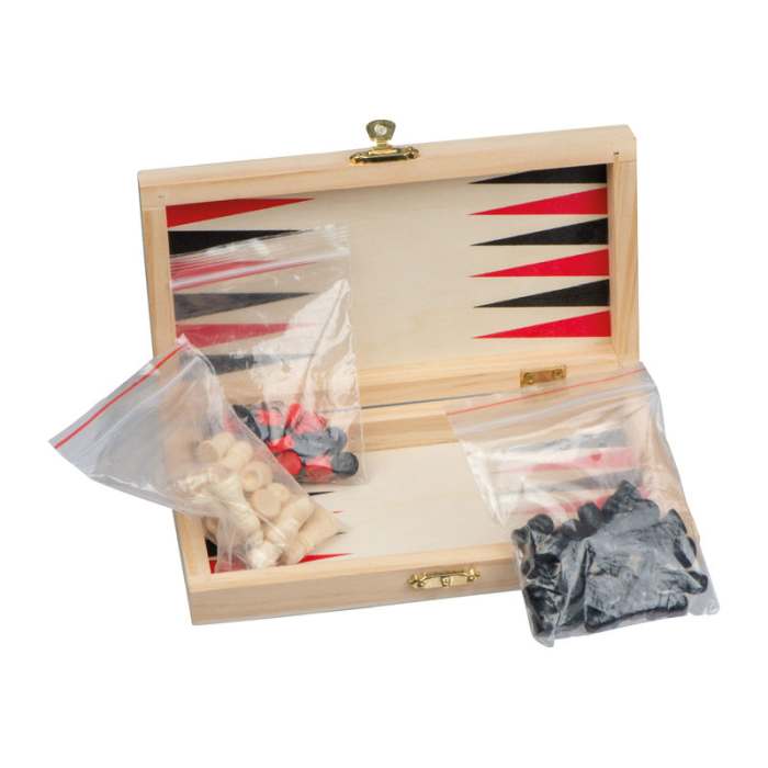 Reklámajándék | Backgammon - sakk - dámajáték, bézs