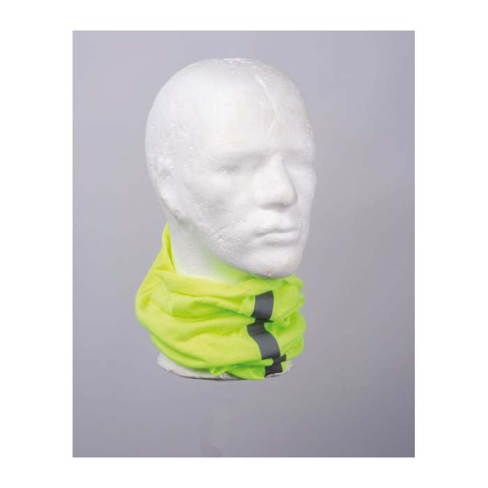 Reklámajándék | Bandana körsál fényvisszaverő csíkkal, sárga