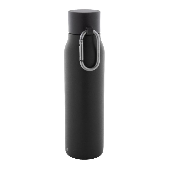 Baruntse újrahasznosított rozsdamentes acél termosz, fekete | Reklámajándék, reklámtárgy, céges ajándék, egyedi reklámajándék Reklámajándék | Baruntse újrahasznosított rozsdamentes acél termosz, fekete