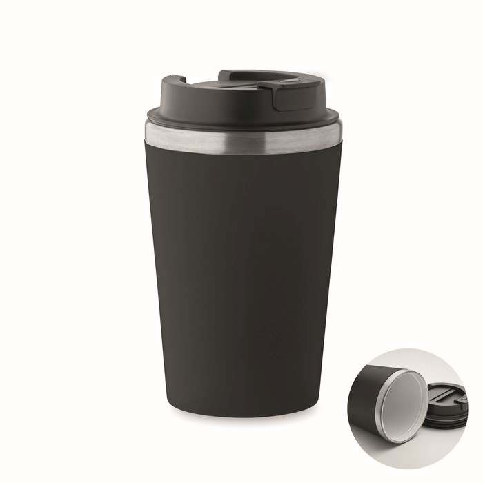 Reklámajándék | Blerm Pohár kerámia bevonattal 350ml, fekete