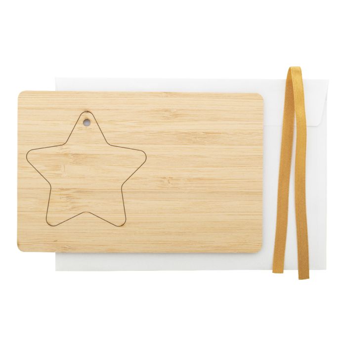 Reklámajándék | BooCard karácsonyi kártya, csillag, natúr