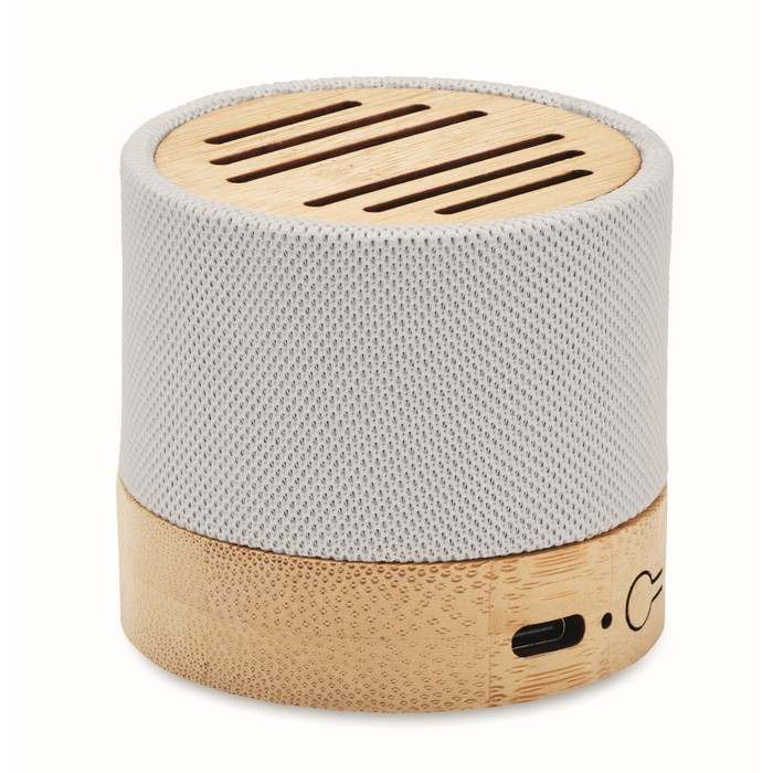 Reklámajándék | Bool Bambusz RPET vez.n. hangszóró, fehér