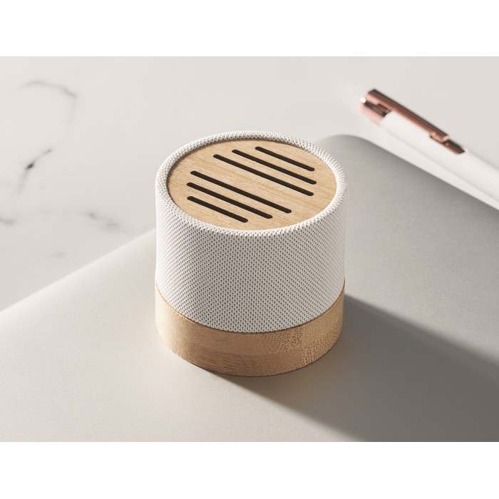 Reklámajándék | Bool Bambusz RPET vez.n. hangszóró, fehér