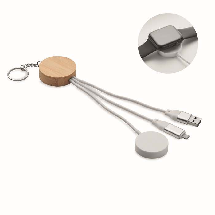 Bule Kulcstartó 4 az 1ben 60W kábel, fehér | Reklámajándék, reklámtárgy, céges ajándék, egyedi reklámajándék Reklámajándék | Bule Kulcstartó 4 az 1ben 60W kábel, fehér