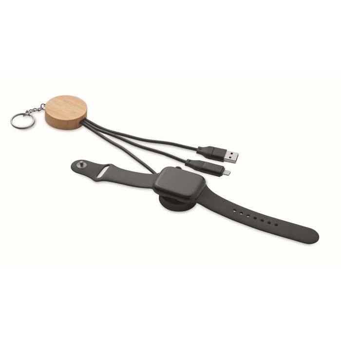 Bule Kulcstartó 4 az 1ben 60W kábel, fekete | Reklámajándék, reklámtárgy, céges ajándék, egyedi reklámajándék Reklámajándék | Bule Kulcstartó 4 az 1ben 60W kábel, fekete