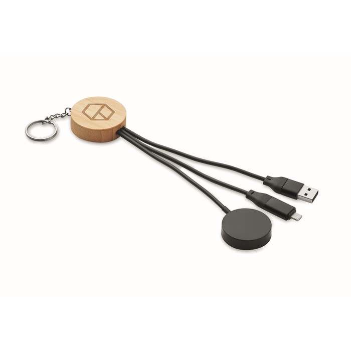 Bule Kulcstartó 4 az 1ben 60W kábel, fekete | Reklámajándék, reklámtárgy, céges ajándék, egyedi reklámajándék Reklámajándék | Bule Kulcstartó 4 az 1ben 60W kábel, fekete