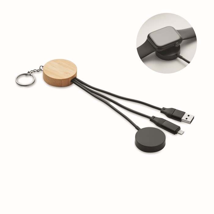 Bule Kulcstartó 4 az 1ben 60W kábel, fekete | Reklámajándék, reklámtárgy, céges ajándék, egyedi reklámajándék Reklámajándék | Bule Kulcstartó 4 az 1ben 60W kábel, fekete
