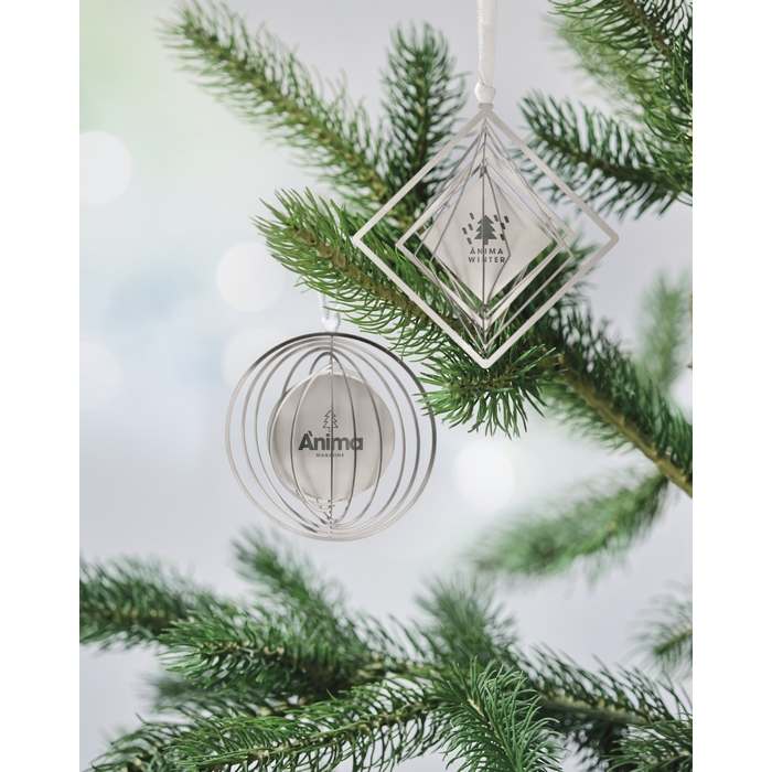 Reklámajándék | Buno Kör függeszték szalaggal, ezüst