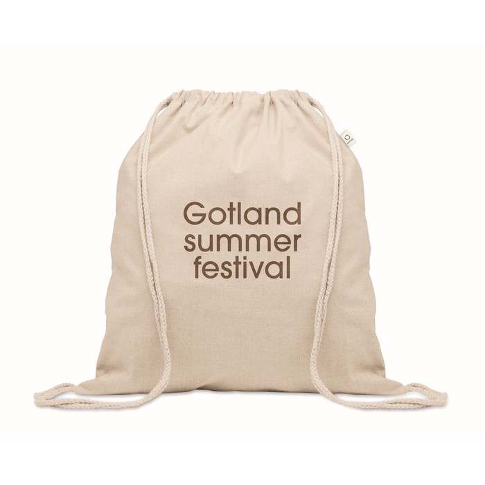 Reklámajándék | Cabetri Újrah. 140g húzózsinóros táska, bézs