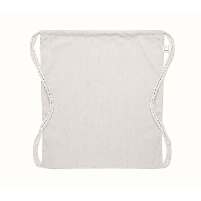 Reklámajándék | Cabetri Colour Újrah. 140g húzózsinóros táska, fehér